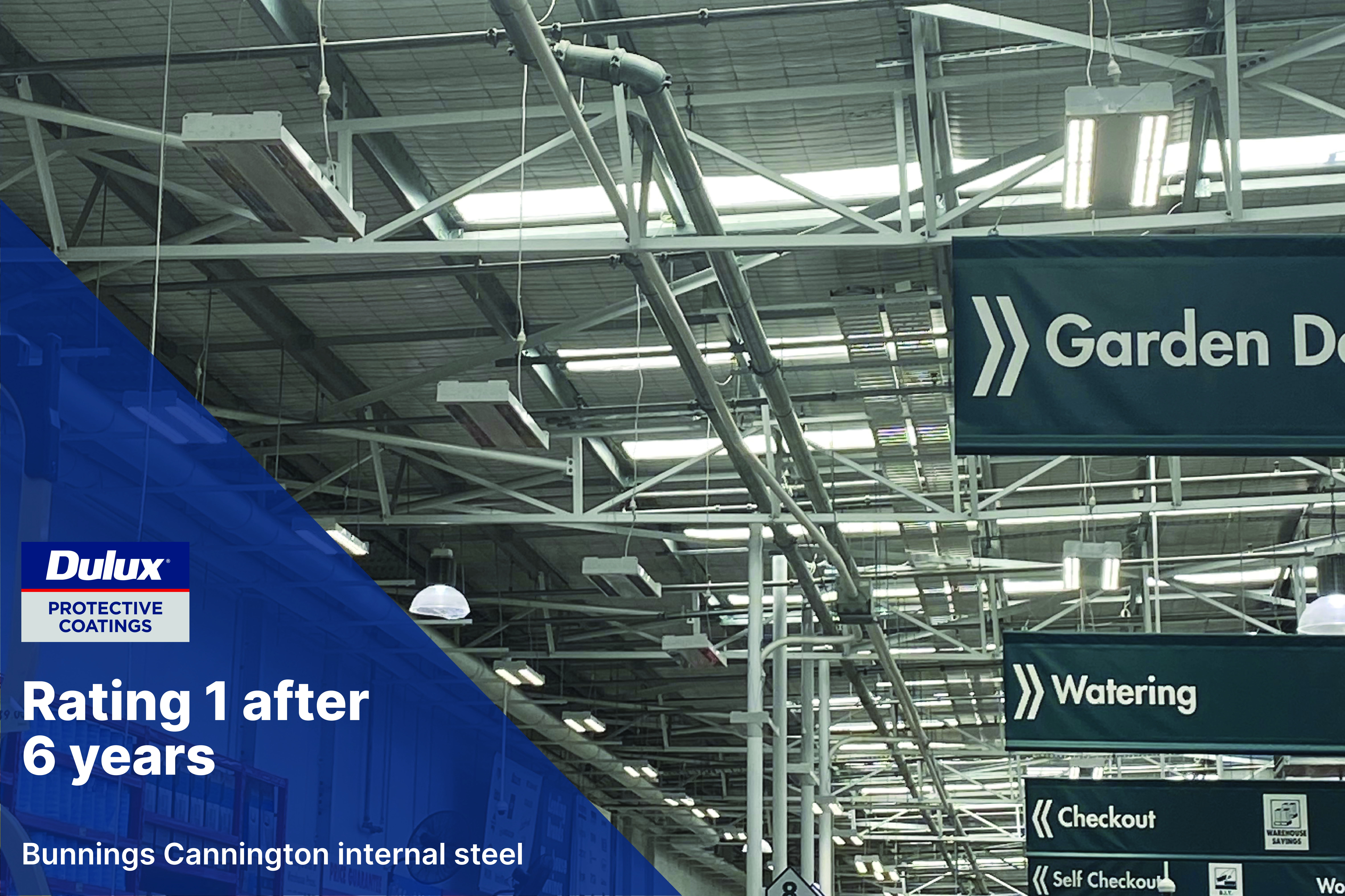 Rating 1 after 6 years for internal steelwork